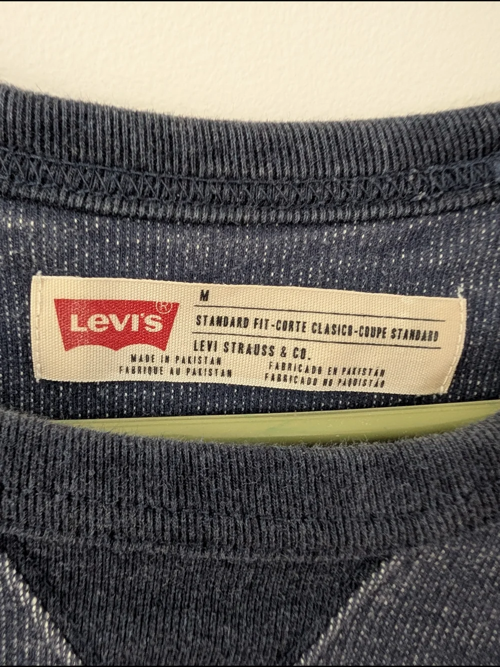 Levi's Navy and White Striped Crewneck Sweater - Picture 3 of 10